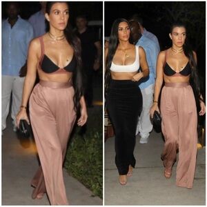 Fleur du Mal Tan Wide Leg Pants